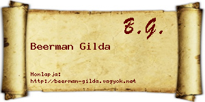 Beerman Gilda névjegykártya